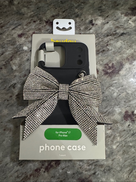 heyday Other - NEW heydayRhinestone Bow Phone Case for iPhone 17 Pro Max - Black/Silver